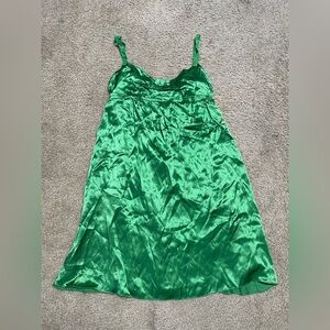 Studio M Green Silk dress with Spaghetti Straps